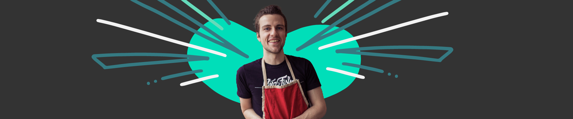 a young male in chef apron